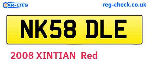 NK58DLE are the vehicle registration plates.