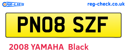 PN08SZF are the vehicle registration plates.