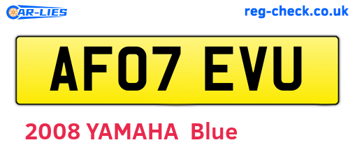AF07EVU are the vehicle registration plates.