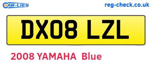 DX08LZL are the vehicle registration plates.