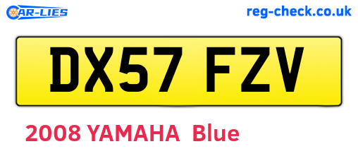 DX57FZV are the vehicle registration plates.