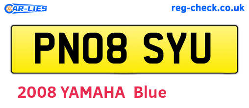 PN08SYU are the vehicle registration plates.
