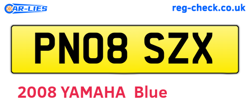 PN08SZX are the vehicle registration plates.
