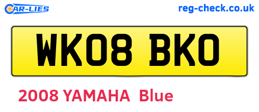 WK08BKO are the vehicle registration plates.