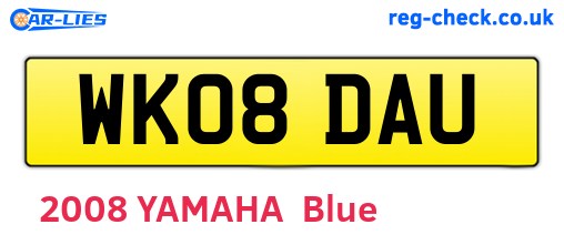 WK08DAU are the vehicle registration plates.