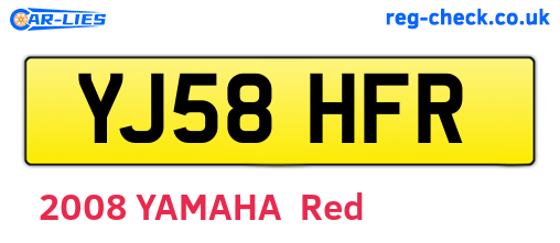 YJ58HFR are the vehicle registration plates.