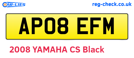 AP08EFM are the vehicle registration plates.