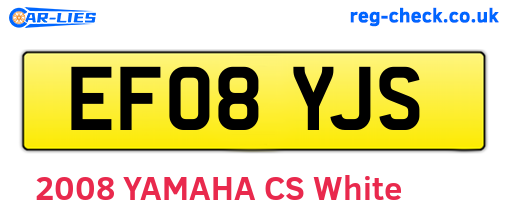 EF08YJS are the vehicle registration plates.