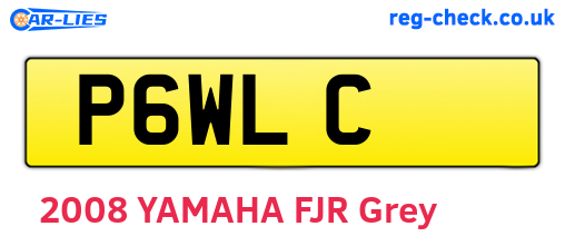 P6WLC are the vehicle registration plates.