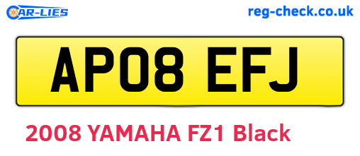 AP08EFJ are the vehicle registration plates.