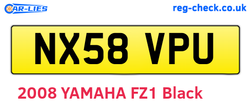 NX58VPU are the vehicle registration plates.