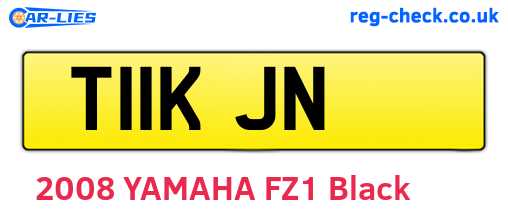 T11KJN are the vehicle registration plates.