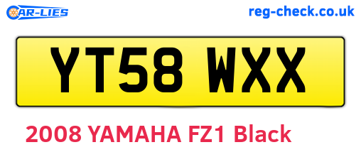 YT58WXX are the vehicle registration plates.