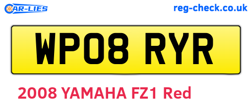 WP08RYR are the vehicle registration plates.