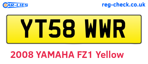 YT58WWR are the vehicle registration plates.