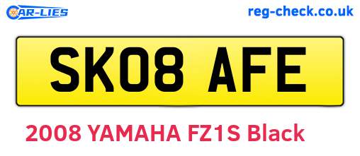 SK08AFE are the vehicle registration plates.