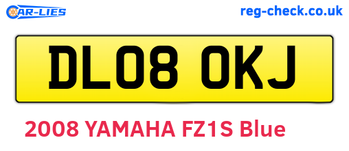 DL08OKJ are the vehicle registration plates.