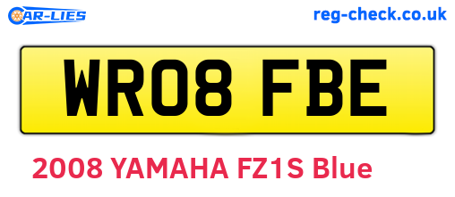 WR08FBE are the vehicle registration plates.