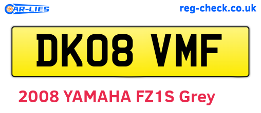 DK08VMF are the vehicle registration plates.