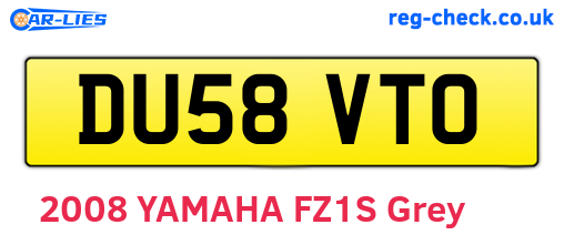 DU58VTO are the vehicle registration plates.