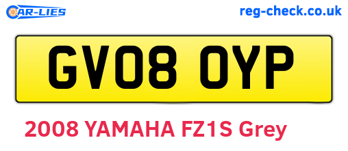 GV08OYP are the vehicle registration plates.