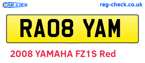 RA08YAM are the vehicle registration plates.