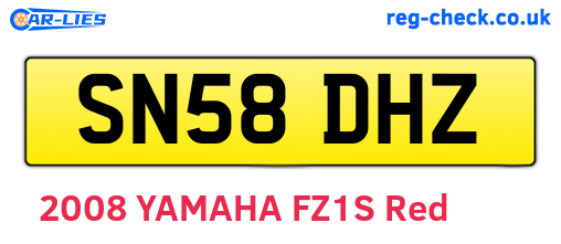 SN58DHZ are the vehicle registration plates.