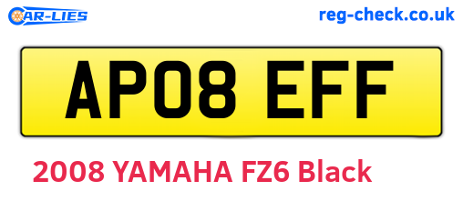 AP08EFF are the vehicle registration plates.
