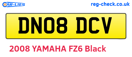 DN08DCV are the vehicle registration plates.