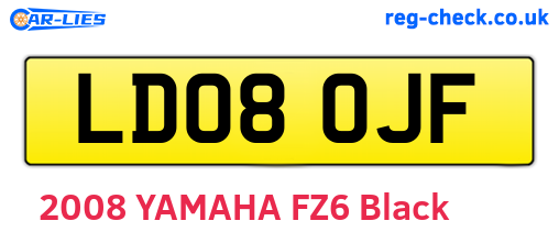 LD08OJF are the vehicle registration plates.