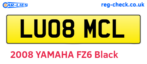 LU08MCL are the vehicle registration plates.