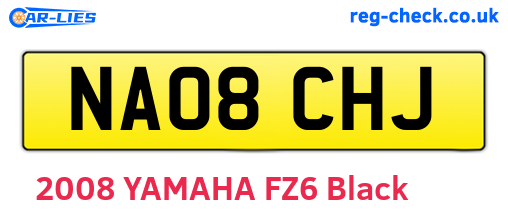 NA08CHJ are the vehicle registration plates.