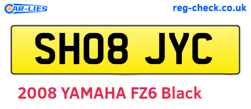 SH08JYC are the vehicle registration plates.