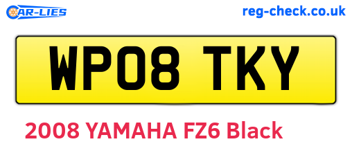WP08TKY are the vehicle registration plates.