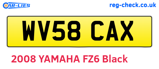 WV58CAX are the vehicle registration plates.