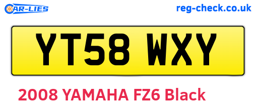 YT58WXY are the vehicle registration plates.