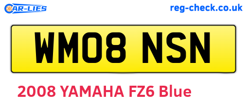 WM08NSN are the vehicle registration plates.