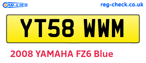 YT58WWM are the vehicle registration plates.