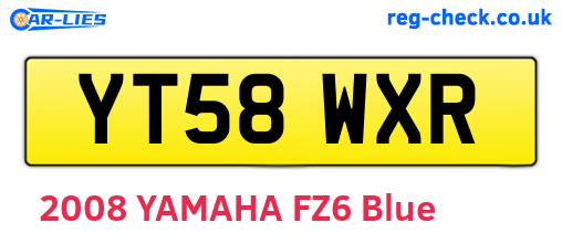 YT58WXR are the vehicle registration plates.
