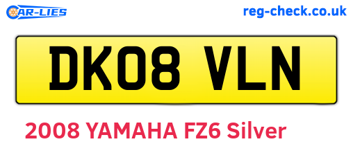 DK08VLN are the vehicle registration plates.