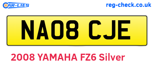 NA08CJE are the vehicle registration plates.