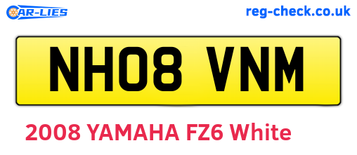 NH08VNM are the vehicle registration plates.