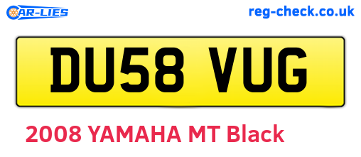 DU58VUG are the vehicle registration plates.