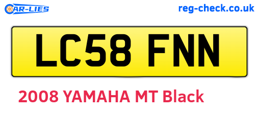 LC58FNN are the vehicle registration plates.