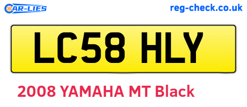 LC58HLY are the vehicle registration plates.