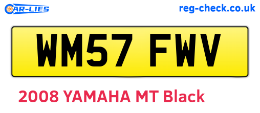 WM57FWV are the vehicle registration plates.