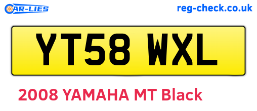 YT58WXL are the vehicle registration plates.