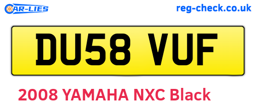 DU58VUF are the vehicle registration plates.