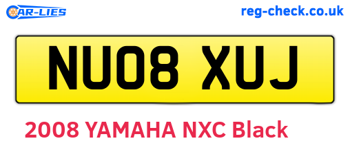 NU08XUJ are the vehicle registration plates.