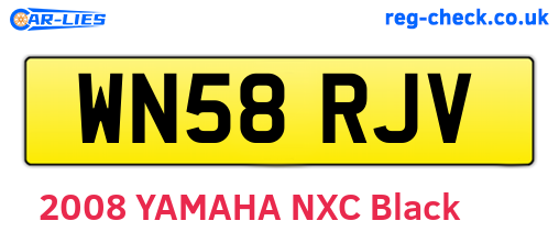 WN58RJV are the vehicle registration plates.